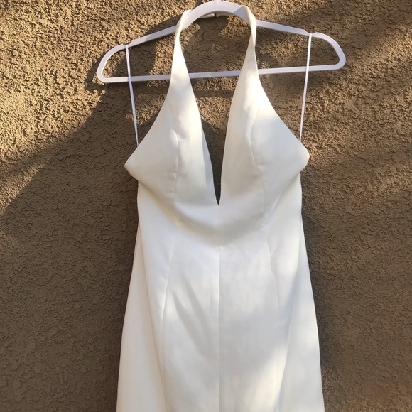 JAYGODFREY White Halter Gown size 0 fits like 2 - Picture 8 of 11